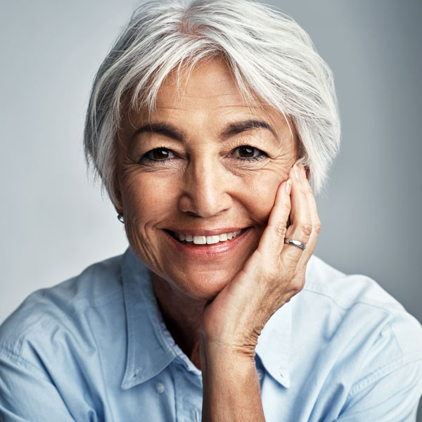 elderly woman smiling